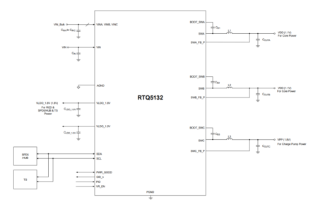 simplified application circuit of RTQ5132 in single phase mode